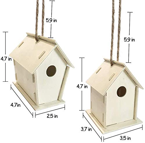 Manualidades para niños de 4 a 8 años, manualidades y manualidades para niños, 2 unidades, kit de manualidades para casas de pájaros, construcción y pintura de casas para pájaros de madera