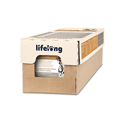 Marca Amazon - Lifelong Dog Food - Paté con pollo y un corazón gourmet con zanahorias, Paquete de 10 x 300g