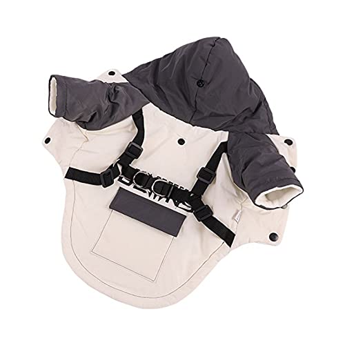 Maritown Abrigos Impermeables para Perros con arnés para Perros pequeños medianos, Chaqueta de Perro Caliente de Invierno Ropa para Perros para Chihuahua Bulldog francés Yorkshire