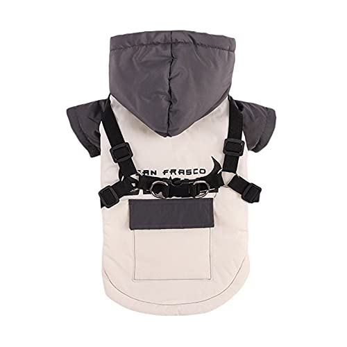 Maritown Abrigos Impermeables para Perros con arnés para Perros pequeños medianos, Chaqueta de Perro Caliente de Invierno Ropa para Perros para Chihuahua Bulldog francés Yorkshire