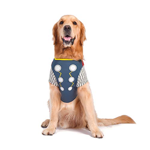 Marvel for Pets FF12288 Marvel Comics Thor Disfraz para Perros | Disfraz de Halloween para Perros pequeños, Color Negro