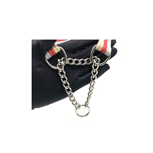 Mascota de tracción Cuerda del Perro Caminar Artefacto Mediano y Grande Collar de Perro La Mitad de la Cadena P Pet Supplies (Color : Tricolor Red, Size : S)