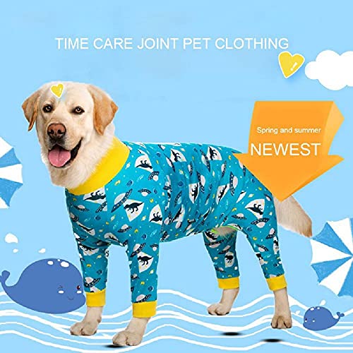 Mascota Perro Grande Ropa Ajustada Mono de Perro con Estampado de Dibujos Animados Pijamas de 4 Patas Abrigo Ropa de destete del Vientre de enfermería Body Ropa de hogar 12