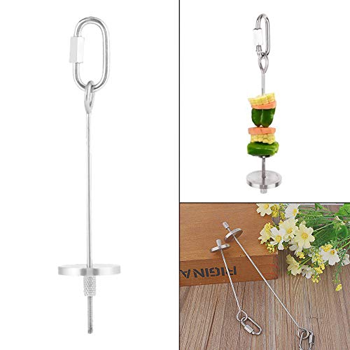 MEEQIAO 2 Piezas Pincho para Frutas y Verduras de Acero Inoxidable para Pájaros Herramienta para Alimentar a Loros, Periquitos, Cacatúas Cesta de Aperitivos