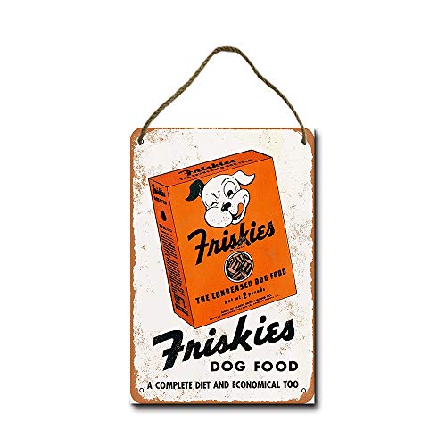 Mefoll Friskies - Placa decorativa de madera para perro (20,3 x 30,5 cm)