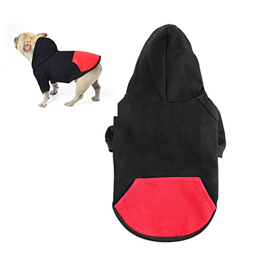 Meioro Sudaderas con Capucha de Perro Ropa Abrigada para Perros Ropa Deportiva para Mascotas de algodón Puro más Terciopelo Dog Hoodie (XXL, Negro)