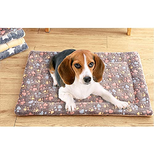 Melairy Cama grande para perros (105 x 70 cm) ultra suave para mascotas, cojín de colchón de felpa premium para mascotas de tamaño mediano o grande Lavable a máquina y secadora (L, marrón)