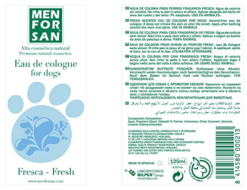 MENFORSAN Agua de Colonia Fresh para Perros 125ml | Pack de 3 Unidades