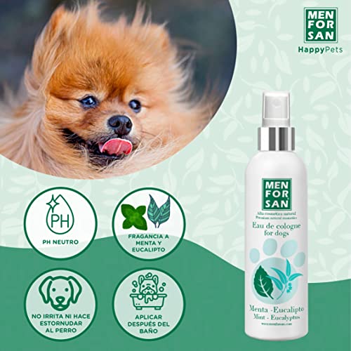 MENFORSAN Colonia para perros menta y eucalipto 125ml, Aroma refrescante y duradero