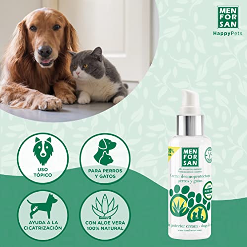 MENFORSAN Crema hidratante dermoprotectora para Perros y Gatos 60ml, con Aloe Vera 100% Natural de Cultivo ecológico