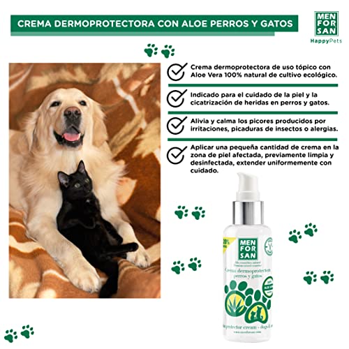 MENFORSAN Crema hidratante dermoprotectora para Perros y Gatos 60ml, con Aloe Vera 100% Natural de Cultivo ecológico