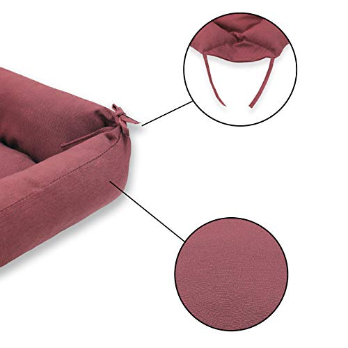 MERCURY TEXTIL – Cama Doble Uso para Mascotas, rellena de Fibra Hueca, cómoda y Transpirable. Lo Ideal para Tus Mascotas. (Medium, Granate)