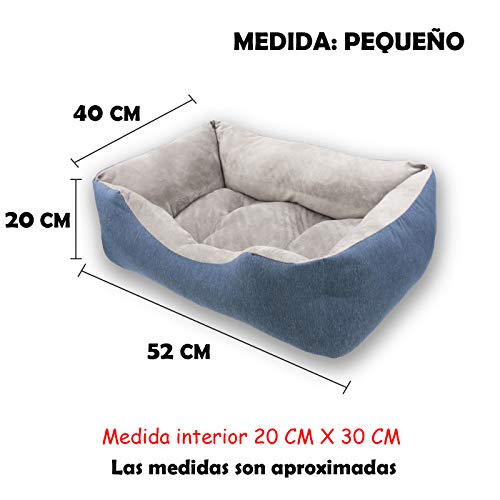 MERCURY TEXTIL- Sofá, Cesta,Cama Comoda para Perros,Gatos y Mascotas, con Relleno de Fibras Super Suave,Resistente al Desgaste y Duradero (Pequeño, Azul)