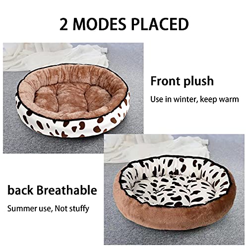 MIAE Cama Calmante para Perros, Cama para Gatos, Abrazador De Rosquillas, Cama Redonda Suave Y Cálida, Lavable A Máquina, Nido De Gato De Felpa De Piel Sintética Mullida para Interiores