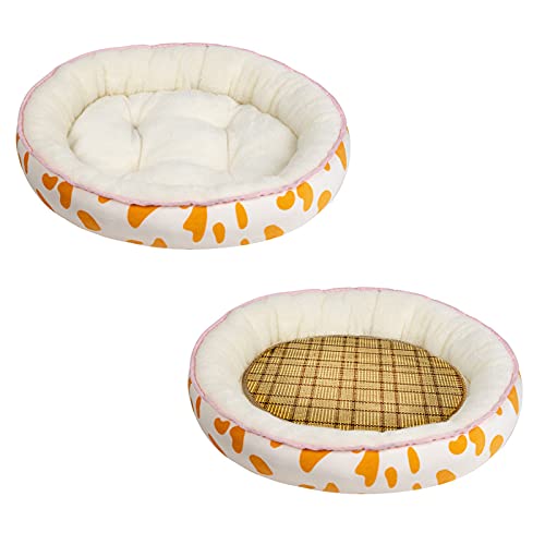 MIAE Cama Calmante para Perros, Cama para Gatos, Abrazador De Rosquillas, Cama Redonda Suave Y Cálida, Lavable A Máquina, Nido De Gato De Felpa De Piel Sintética Mullida para Interiores