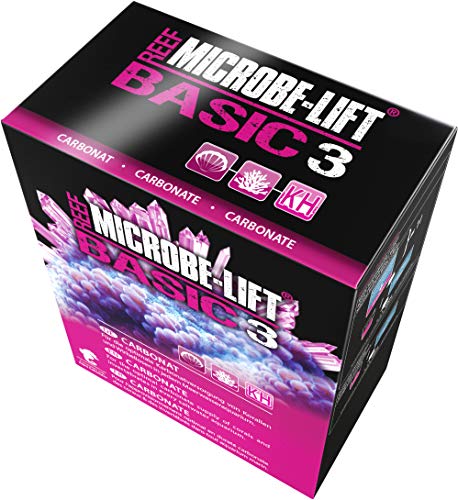 MICROBE-LIFT Basic 3 Carbonate (Kh) - Suplemento de Carbonato en Polvo para Acuarios de Agua Salada, para Un Cuidado Óptimo de los Corales,