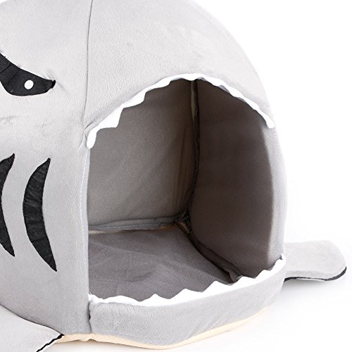 Mignon Shark Boud-Bed Bed Bed Casa cachorro Doggy cachorro caliente Kennel cojín cojín cama de mascotas para gatos o perros, cama de gato para gatos de interior, aclaramiento para grandes