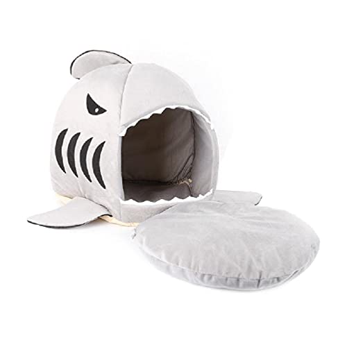 Mignon Shark Boud-Bed Bed Bed Casa cachorro Doggy cachorro caliente Kennel cojín cojín cama de mascotas para gatos o perros, cama de gato para gatos de interior, aclaramiento para grandes