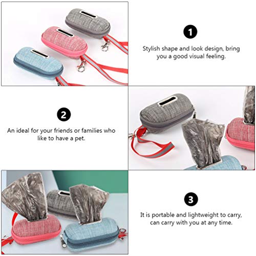 Mikikit Dispensadores de Bolsas de Basura de Animales Domésticos: Perro/Gato Dispensador de Bolsas de Residuos para Correa de Mascota Cinturón de Desperdiciar Bolsas Bolsa Impermeable