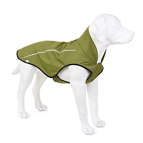 Mile High Life | Impermeable para Perros | Ropa para Mascotas Ajustable a Prueba de Agua | Chaqueta Ligera para la Lluvia con Tira Reflectante | Fácil Uso en el Cierre