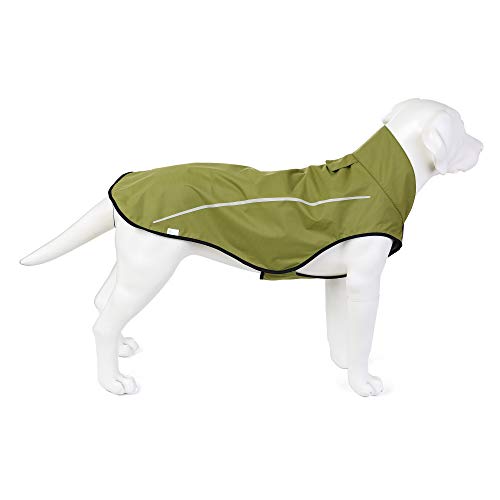 Mile High Life | Impermeable para Perros | Ropa para Mascotas Ajustable a Prueba de Agua | Chaqueta Ligera para la Lluvia con Tira Reflectante | Fácil Uso en el Cierre