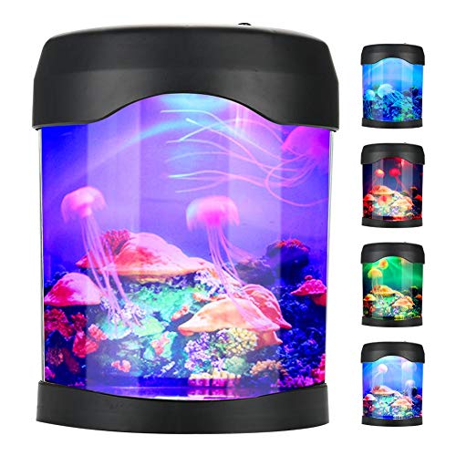 Mini Acuario Artificial, Escritorio LED Mini pecera con iluminación LED Que Cambia de Color para niños / Hombres / Mujeres Grandes Regalos