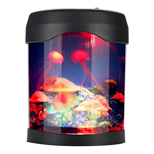 Mini Acuario Artificial, Escritorio LED Mini pecera con iluminación LED Que Cambia de Color para niños / Hombres / Mujeres Grandes Regalos