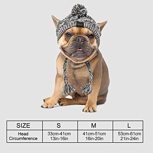 MiOYOOW Gorro de punto para perro, gorro de invierno para perro, gorro de punto para perros pequeños, medianos y grandes