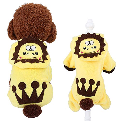 Miwaimao La nueva ropa para mascotas de terciopelo coral Dongkuan Yiwu de cuatro patas de dibujos animados ropa para perro de perro de la marca B04207 Lion, XS