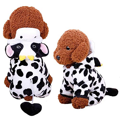 Miwaimao La nueva ropa para mascotas terciopelo coral Dongkuan Yiwu de cuatro patas de dibujos animados para perro ropa de perro girada instalada, vacas instaladas B03202,L