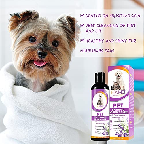 M/L Champú y acondicionador para Perros - Champú para Cachorros para Pieles sensibles y con picazón Seca | Ingredientes Naturales, Fórmula Natural equilibrada con pH, Baño para Perros Misoye