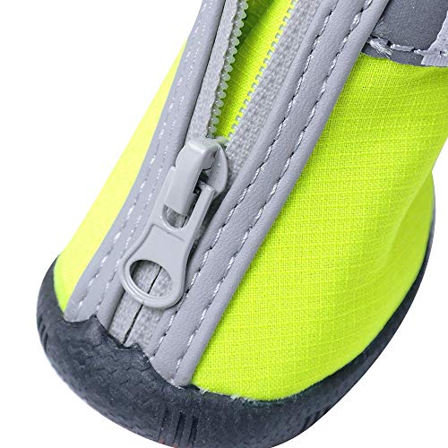 MOLUO Zapatos para perros Zapatos del perro caliente del invierno Zapatos perros pequeños calcetines grandes reflectantes for perros Impermeable Botas de la pata protector no del resbalón Lluvia Nieve