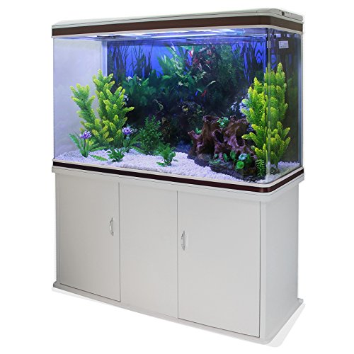 MonsterShop - Pecera Acuario Completo 300L con Mueble Inferior Blanco 300W & Kit Iniciación