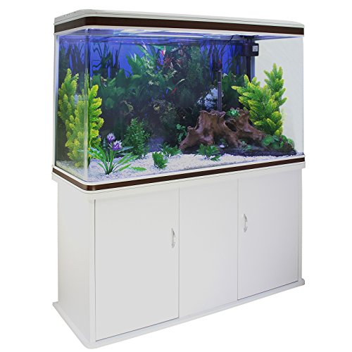 MonsterShop - Pecera Acuario Completo 300L con Mueble Inferior Blanco 300W & Kit Iniciación