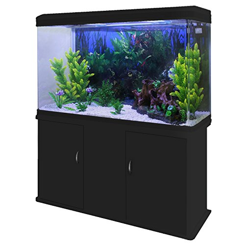 MonsterShop - Pecera Acuario Completo 300L con Mueble Inferior Negro 300W & Kit Iniciación