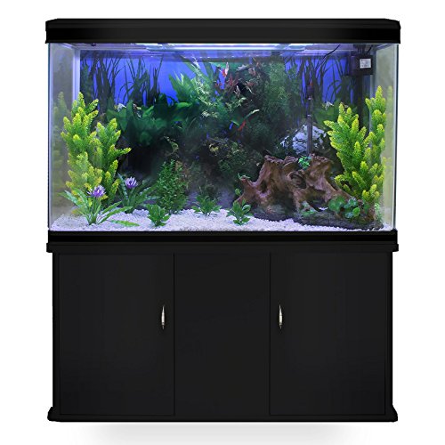 MonsterShop - Pecera Acuario Completo 300L con Mueble Inferior Negro 300W & Kit Iniciación