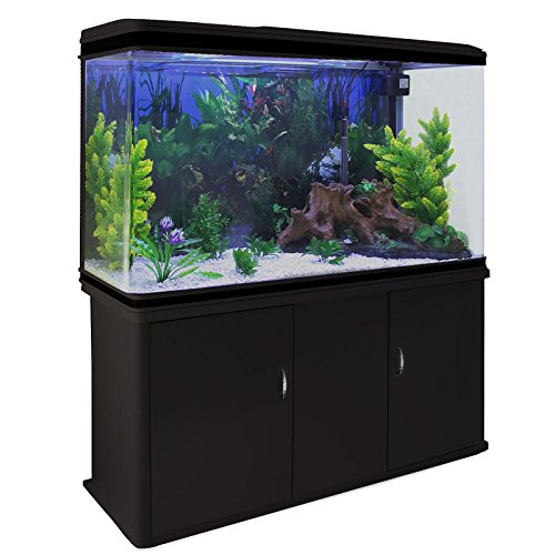 MonsterShop - Pecera Acuario Completo 300L con Mueble Inferior Negro 300W & Kit Iniciación