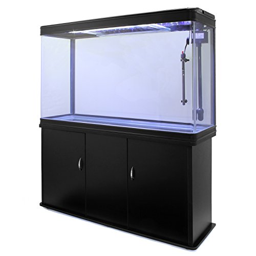 MonsterShop - Pecera Acuario Completo 300L con Mueble Inferior Negro 300W & Kit Iniciación