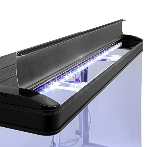 MonsterShop - Pecera Acuario Completo 300L Mueble Negro 300W & Kit Iniciación con Grava Azul