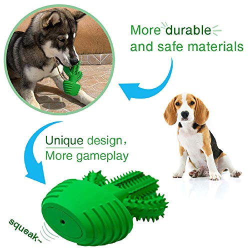 Mordedores De Juguete para Perros con Forma De Cactus, Mordedores De Juguete para Perros De Goma Natural, Multifuncional, Cepillo para Cuidado Dental-Verde_China