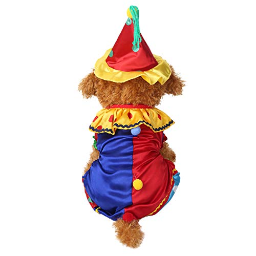 MSemis Ropa para Perros Disfraz de Mascota Ropa Conjuntos de Fiesta Navidad Carnaval Traje para los Perros Pequeños Sudadera+Sombrero Rojo 15.0"/39cm