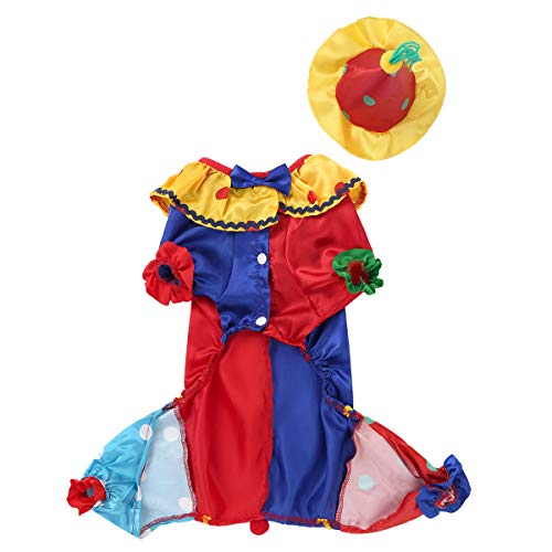 MSemis Ropa para Perros Disfraz de Mascota Ropa Conjuntos de Fiesta Navidad Carnaval Traje para los Perros Pequeños Sudadera+Sombrero Rojo 15.0"/39cm