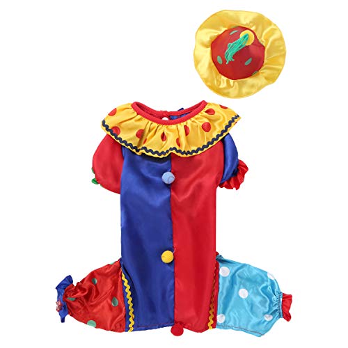 MSemis Ropa para Perros Disfraz de Mascota Ropa Conjuntos de Fiesta Navidad Carnaval Traje para los Perros Pequeños Sudadera+Sombrero Rojo 15.0"/39cm