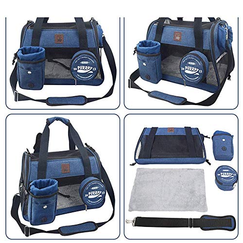 Multifuncional Portador Animal Doméstico, Gato Perro Perrito Jaula Portátil Extraíble para Mascotas Sostenedor Bolso,Mensajero Bolso Doble Finalidad Transpirable Portador Animal Doméstico,Gris