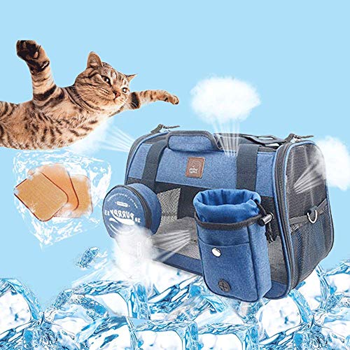 Multifuncional Portador Animal Doméstico, Gato Perro Perrito Jaula Portátil Extraíble para Mascotas Sostenedor Bolso,Mensajero Bolso Doble Finalidad Transpirable Portador Animal Doméstico,Gris