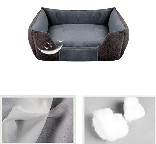 MUMUCW Algodón Mascota Perro Cama de Invierno Cálido Acolchado Cachorro Gato Sofá Cama Cojín Impermeable Gato Perro Mascota Estera Casa (Color : Gray, Tamaño : Metro)