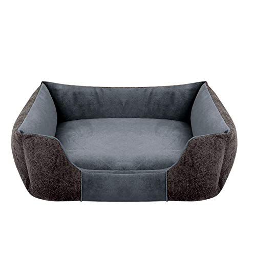 MUMUCW Algodón Mascota Perro Cama de Invierno Cálido Acolchado Cachorro Gato Sofá Cama Cojín Impermeable Gato Perro Mascota Estera Casa (Color : Gray, Tamaño : Metro)