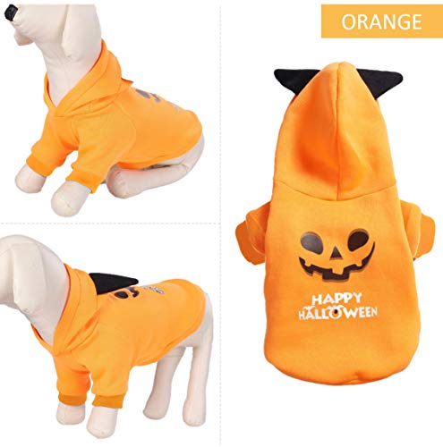 NA Halloween Calabaza Pet Sudaderas con capucha para perro gato, ropa para vacaciones Festival Fiesta Cosplay