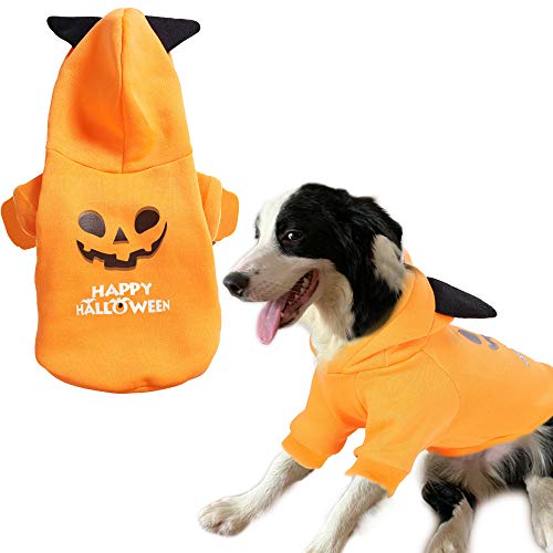 NA Halloween Calabaza Pet Sudaderas con capucha para perro gato, ropa para vacaciones Festival Fiesta Cosplay