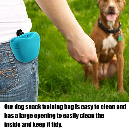 NALCY Bolsa de Entrenamiento para Mascotas, 2 Pcs Bolsa de Comida para Perros de Silicona, Estuches para Entrenamiento de Mascota Cachorro, Bolsa de Entrenamiento Portátil para Perros y Gatos